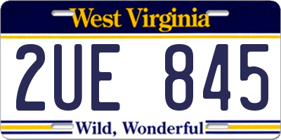 WV license plate 2UE845