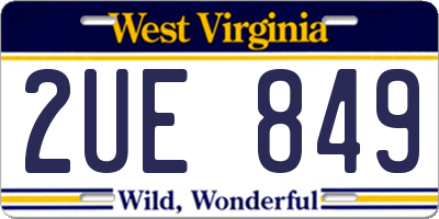 WV license plate 2UE849