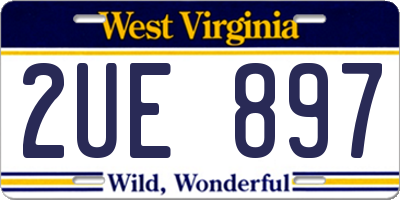 WV license plate 2UE897