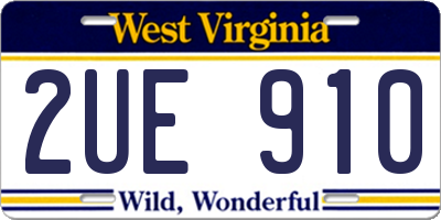 WV license plate 2UE910