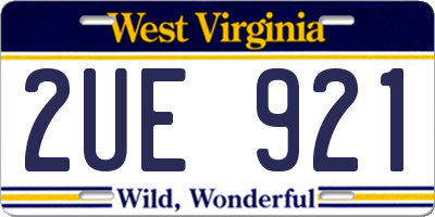 WV license plate 2UE921