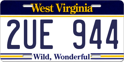 WV license plate 2UE944