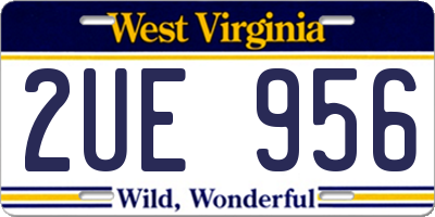 WV license plate 2UE956