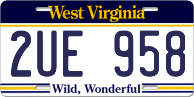 WV license plate 2UE958