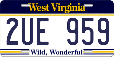 WV license plate 2UE959