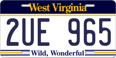 WV license plate 2UE965
