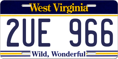 WV license plate 2UE966