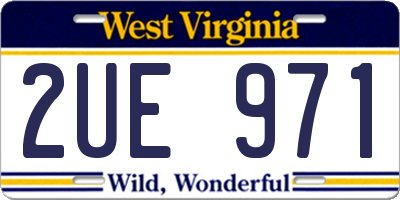 WV license plate 2UE971