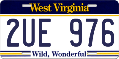 WV license plate 2UE976