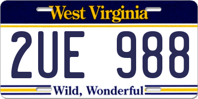 WV license plate 2UE988