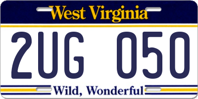 WV license plate 2UG050