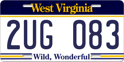WV license plate 2UG083