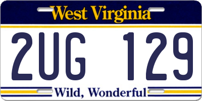 WV license plate 2UG129