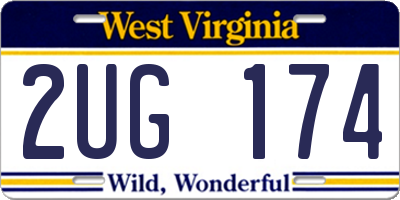WV license plate 2UG174