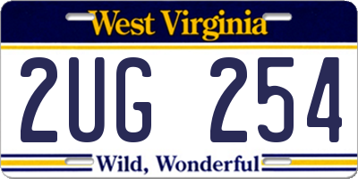 WV license plate 2UG254
