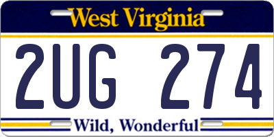 WV license plate 2UG274