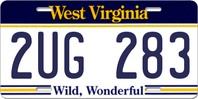 WV license plate 2UG283
