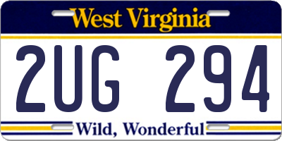 WV license plate 2UG294