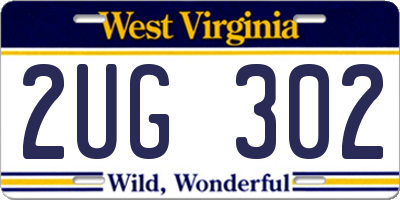 WV license plate 2UG302