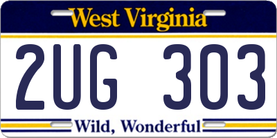 WV license plate 2UG303