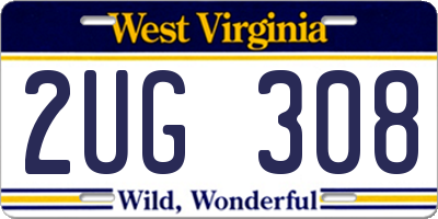 WV license plate 2UG308