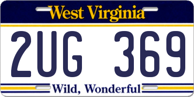 WV license plate 2UG369