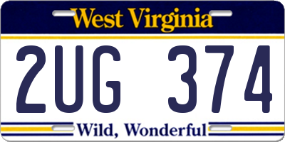 WV license plate 2UG374