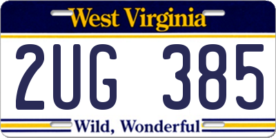 WV license plate 2UG385