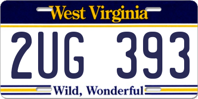 WV license plate 2UG393