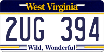 WV license plate 2UG394