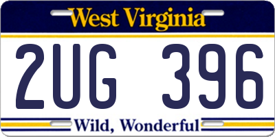 WV license plate 2UG396
