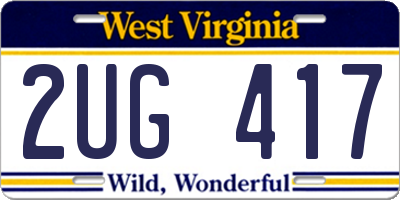 WV license plate 2UG417