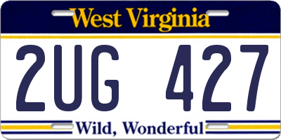 WV license plate 2UG427