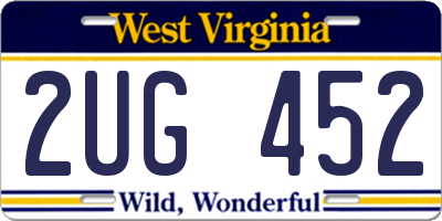 WV license plate 2UG452