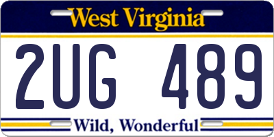 WV license plate 2UG489
