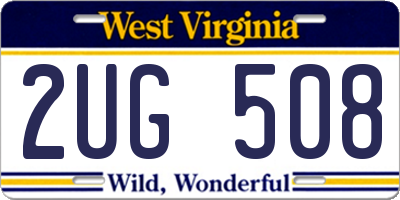 WV license plate 2UG508