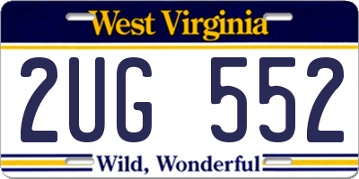 WV license plate 2UG552