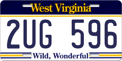 WV license plate 2UG596