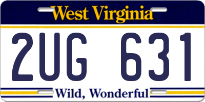 WV license plate 2UG631