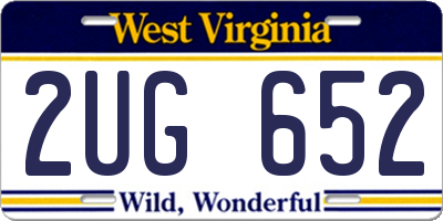 WV license plate 2UG652