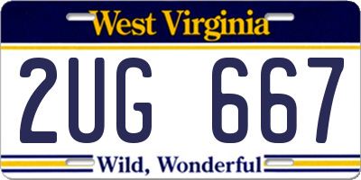 WV license plate 2UG667