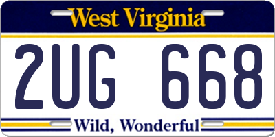 WV license plate 2UG668