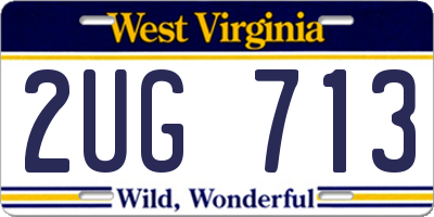 WV license plate 2UG713