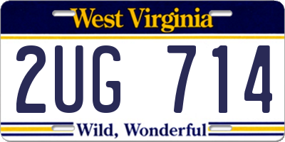 WV license plate 2UG714