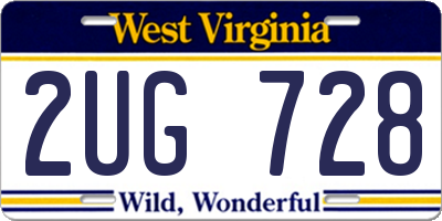 WV license plate 2UG728