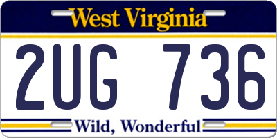 WV license plate 2UG736
