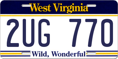WV license plate 2UG770