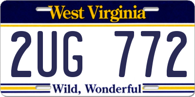 WV license plate 2UG772