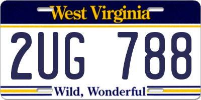 WV license plate 2UG788