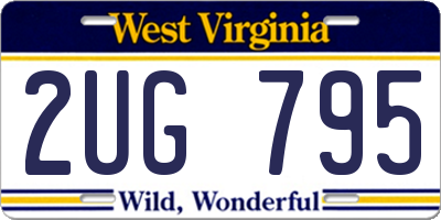 WV license plate 2UG795